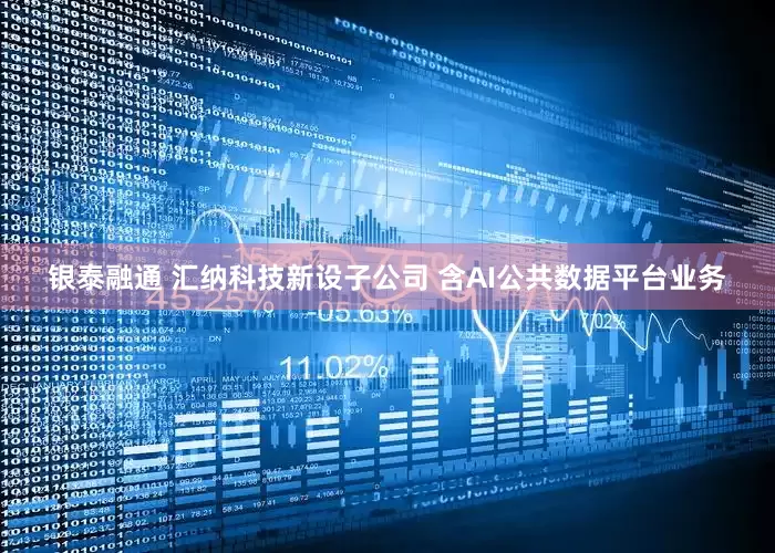 银泰融通 汇纳科技新设子公司 含AI公共数据平台业务